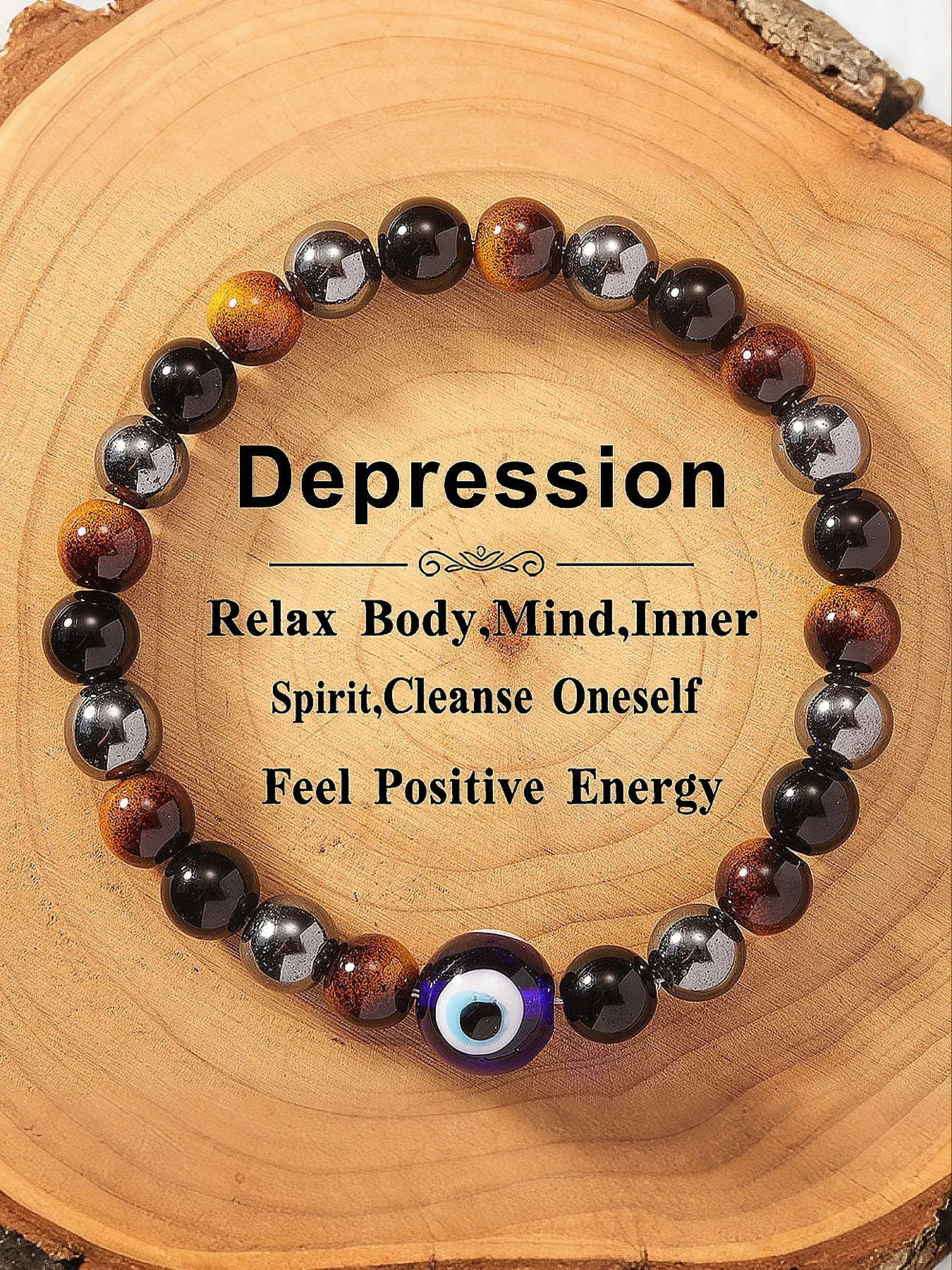 Natural Crystal Evil Eye Snowflake Beaded Bracelet, Punk Style Jewelry for Men & Women, Chakra Balance Energy Gift, Relaxing Spiritual Accessory, Healing Crystal Bracelet, Chakra Bracelets