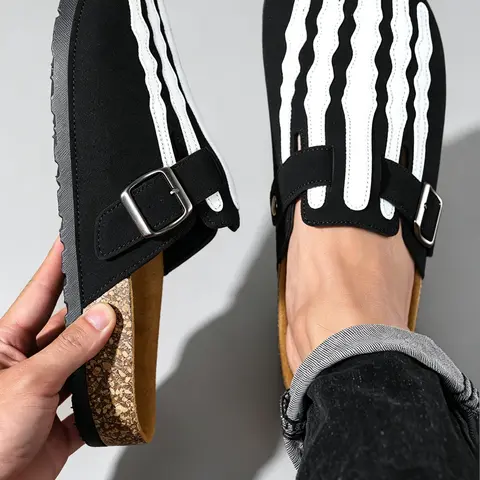 Men's Closed Casual Trainers - PU Leather Walking Shoes, PVC Sole Casual Wear Footwear for Daily Use