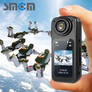 SMCM Wireless Outdoor Sports Camera, 2.7K Front & Rear Dual Camera Action Camera, 12MP Action Camera with 1.47-inch High-definition Display Screen