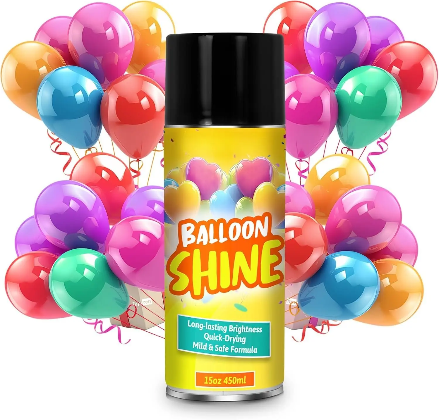 Balloon Shine  15 fl.oz - High Gloss & Long Lasting Balloon , , No-Wipe Formula, Odorless,  Shiny Effect for Latex Balloons,  for Party and Event Decorations
