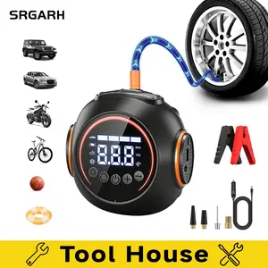 【Deal】Ultra Portable Tire Inflator for Pickup Trucks , RV  3-in-1 Air Pump,Car Jump Starter,Flashlight  6× Faster Inflator with Digital Gauge  Air Compressor for Light Truck, SUV, Compact Car Vehicle Christmas Gift