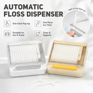 Automatic Floss Dispenser, car-mounted portable design, floss pops out one piece at a time for clean use. Hygienic individual dental floss, compact size, ideal oral care accessory for vehicle, travel and daily on-the-go use.