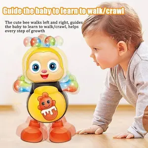3pcs Dancing Bee Toys with Music and LED Lights, Musical Light Up, Walkable Twirling Body, Interactive Pre-School Sensory Toy for Toddlers