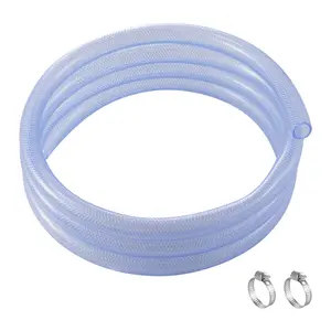 VEVOR Braided Clear Vinyl Tubing,  3/4" ID x 19/20" OD, 10FT Plastic PVC Tubing, Flexible and Cuttable Clear Hose, 1/10 in Wall Thickness, High-strength PVC Material for Aquarium Irrigation Swimming