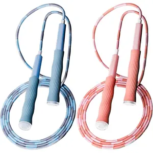 2 Pack Beaded Jump Rope for Kids, Upgraded Segmented Jumping Rope for Workout, Adjustable Skipping Rope Speed Rope for Men & Women, Tangle-Free Kids Jump Rope with Soft Non-slip Handles