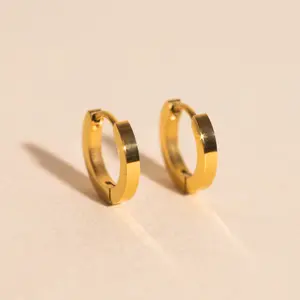 Smooth Huggie Hoop Earrings