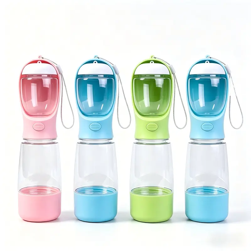3-in-1 Portable Pet Water Bottle - Leak-Proof Water Storage, Built-In 1-Touch Poop Bag Dispenser, Dry Food Storage, Food Grade, Activated Carbon Filter, Easy to Clean, Poop Bag On Board, Not Smart Devices, Ideal for Travel & Hiking