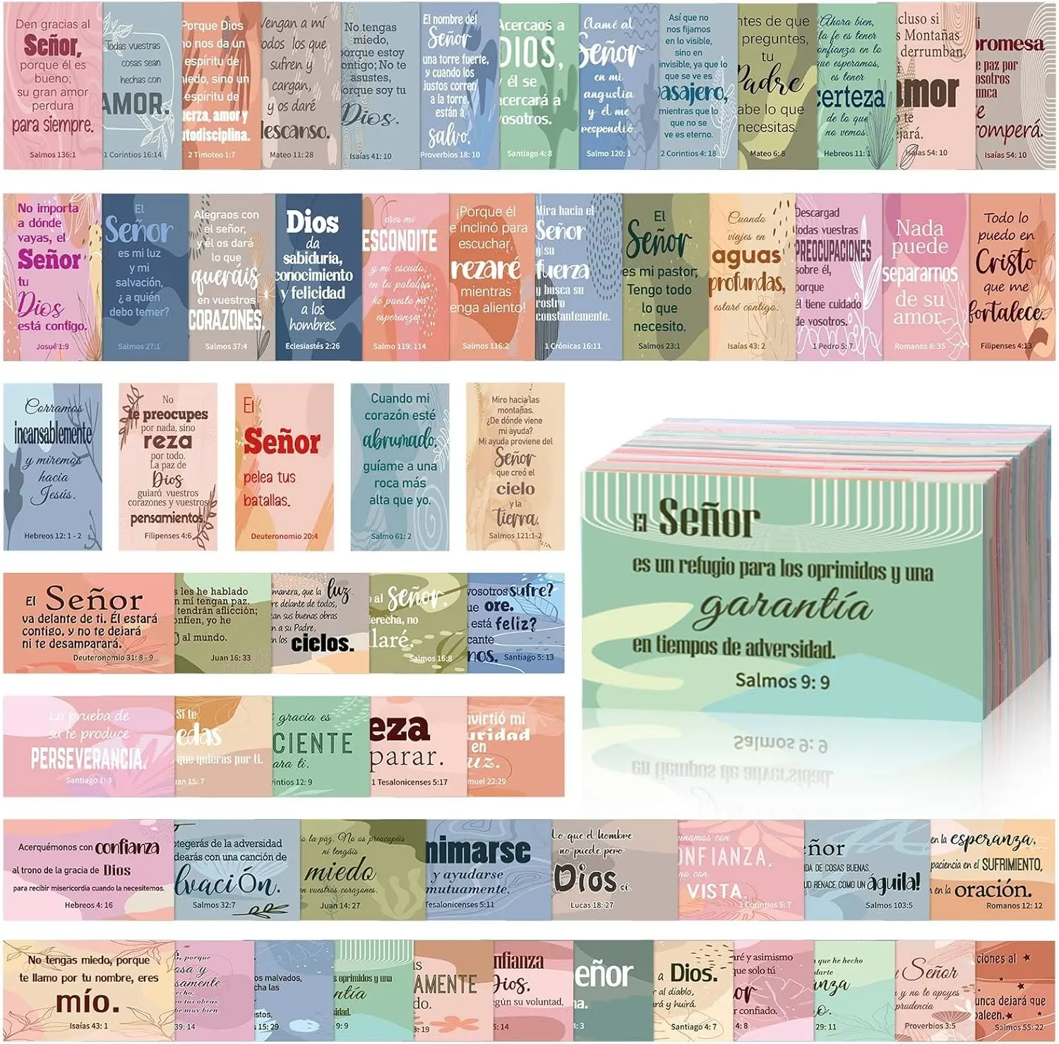 240 Pcs Bible Verse Cards in Spanish Prayer Greeting Cards with Assorted Bible Verses Birthday Party Gifts for Women Men