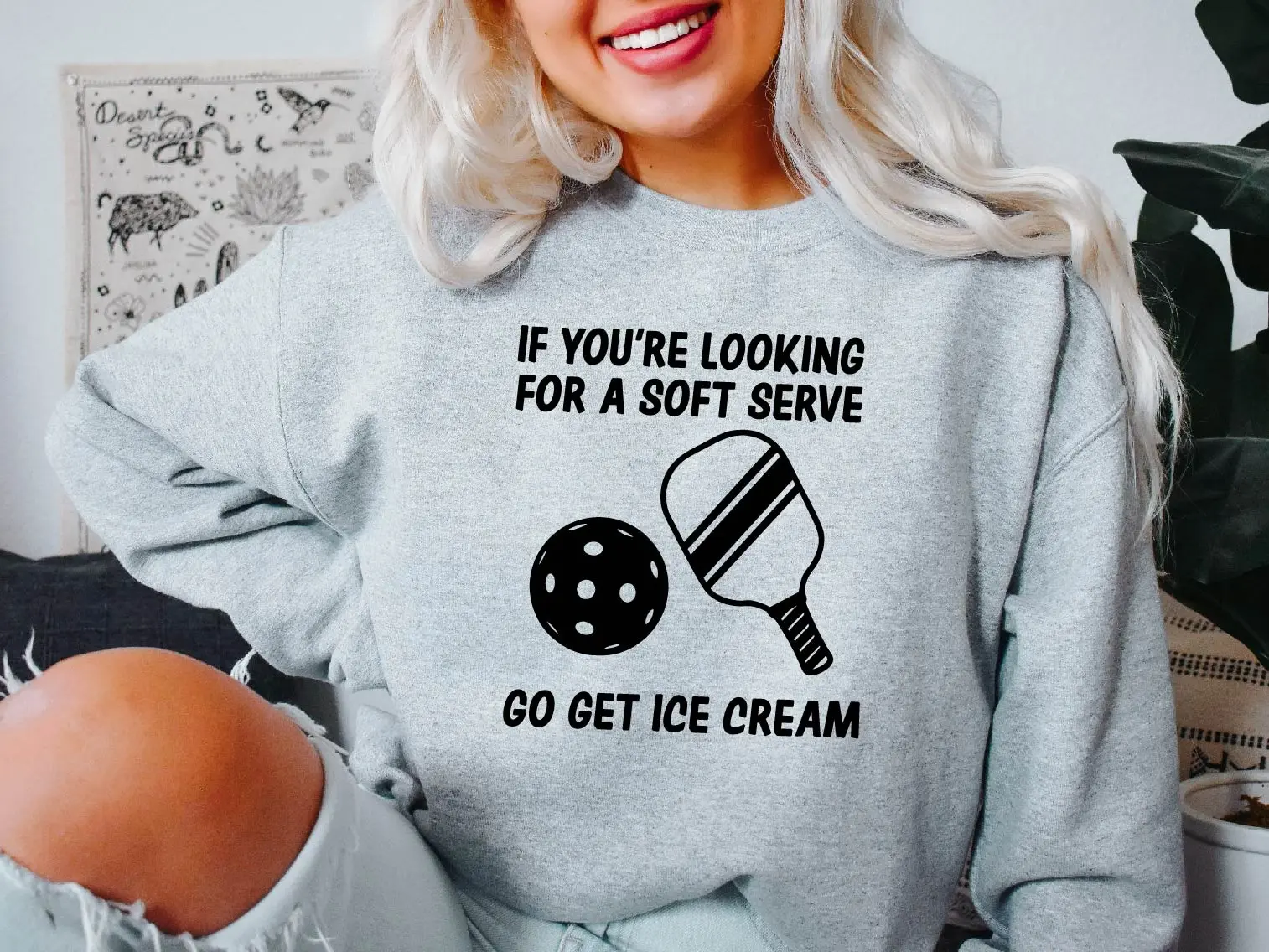 If You Want Soft Serve Sweatshirt, Funny Pickleball Sport Hoodie, Pickleball Enthusiast Sweatshirt, Pickle Ball Player Sweatshirt, Pickleball Coach Sweatshirt