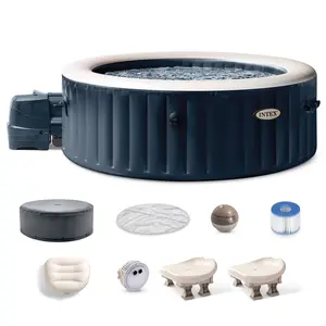 Intex PureSpa Plus Inflatable Bubble Jet Hot Tub & Slip Resistant Seat (2 Pack) Intex PureSpa Plus Inflatable Bubble Jet Hot Tub & Slip Resistant Seat (2 Pack)
