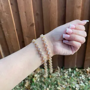 Pink Clover Bracelet - 14k Gold Laminated