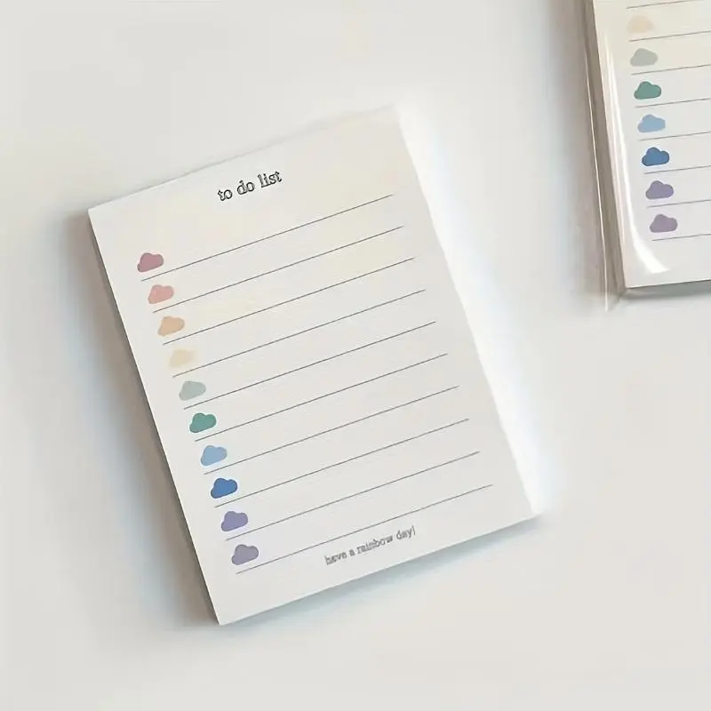 [Colorful Clouds Memo Book 50sheets] 50sheets Colorful Clouds To Do List Memo Book Student Memo Cute Notepads