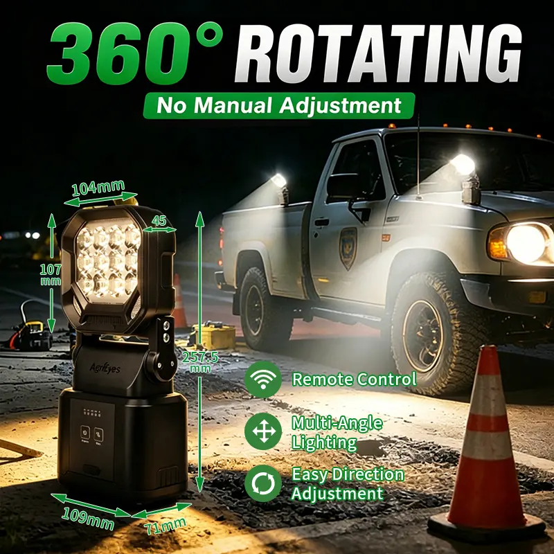 AgriEyes Rechargeable Magnetic LED Work Light –  | Limited-Time Offer/ Magnetic Work Light, High Lumens Flashlight, Rechargeable Magnetic Flashlight，High-Brightness Emergency Safety Light for Trucks, Cars, Trailers & Off-Road Use backtoschool