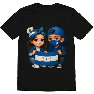 Fashion Designer T-Shirts-Cotton Graphic Tees with Honduras Pride Kids - Cute Flag Tee,Crewneck,Casual, Ideal for Everyday Wear, Tropical Men's Gifts