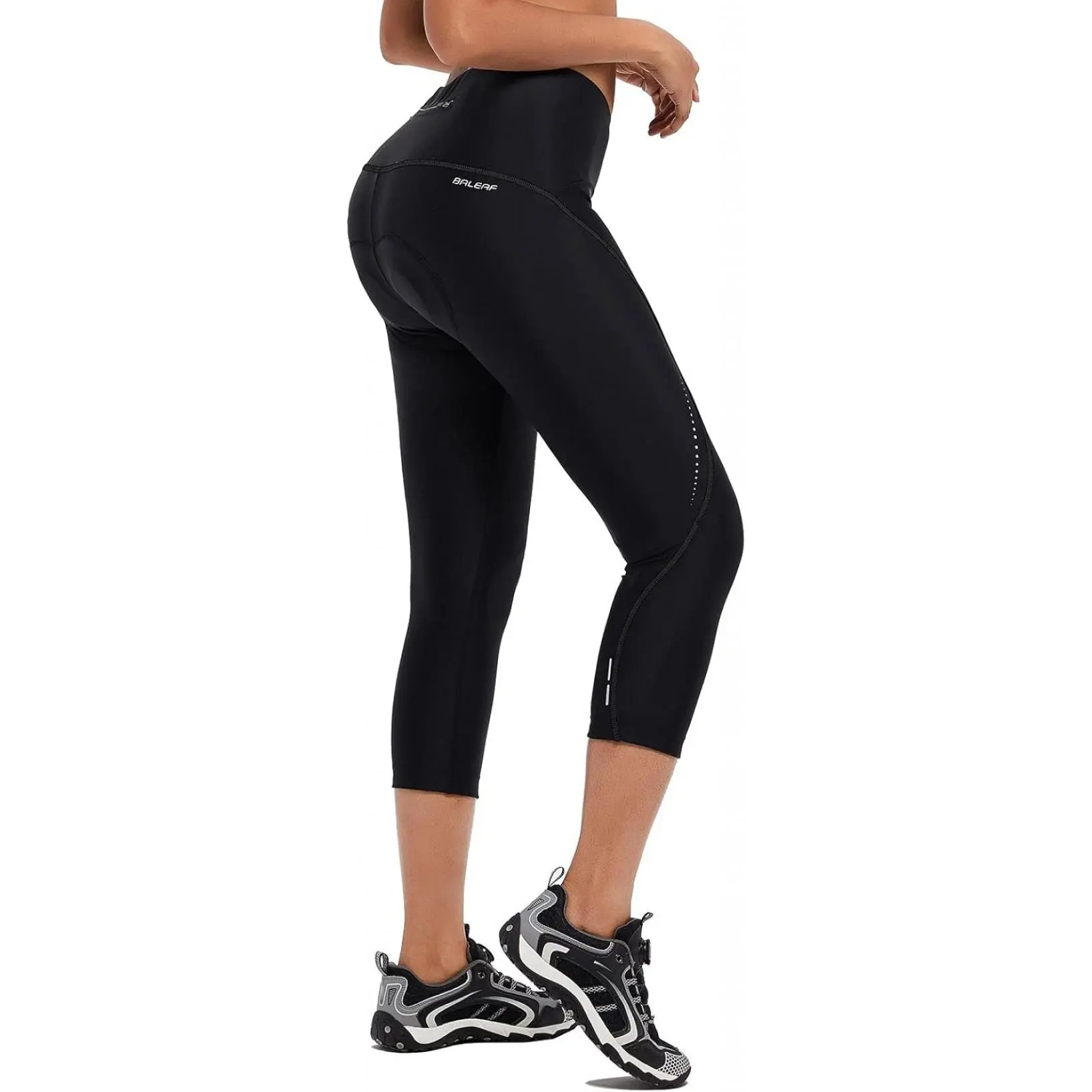 Baleaf Women's High Waist Sports 4D Padded 3/4 Cycling Capris, UPF50+, with Pockets Baleaf Women's High Waist Sports 4D Padded 3/4 Cycling Capris, UPF50+, with Pockets
