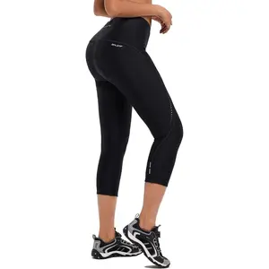 baleaf Women's Bike Pants High Waist 4D Padded Cycling Capris Shorts 3/4 Biking Tights Pockets UPF50+