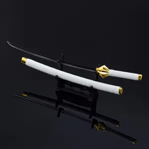 10inch Mini Metal Katana Action Figure Sword Ninja Knife Safe Unsharpened Blade Anime Kenpachi Real Japanese Katana Original Samurai Sword Gifts