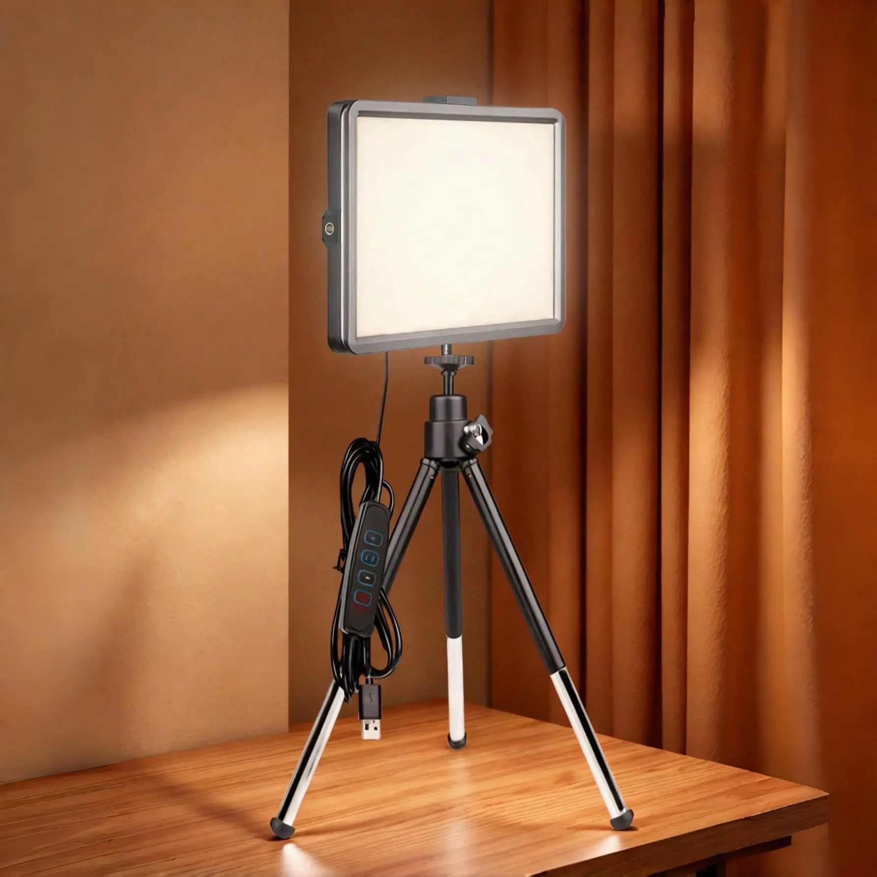 6-Inch LED Video Light Panel, Photographic Fill Light with Multiple Filters & Retractable Tripod, Professional Studio LED Video Light Kit for Camera Photography, Online Streaming, Makeup, Selfie and Portrait Lighting, Photography Lights