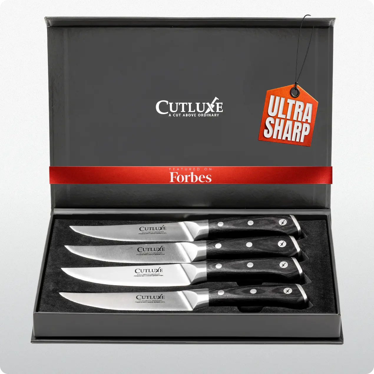 Cutluxe Straight Edge Steak Knives Set 4-Piece