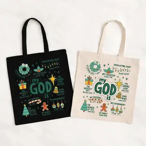 My God Is Christmas Tote Bag | Christian Scripture Tote | Religious Holiday Gift Bag | Faith Bible Verse Tote | Jesus Christmas Gift