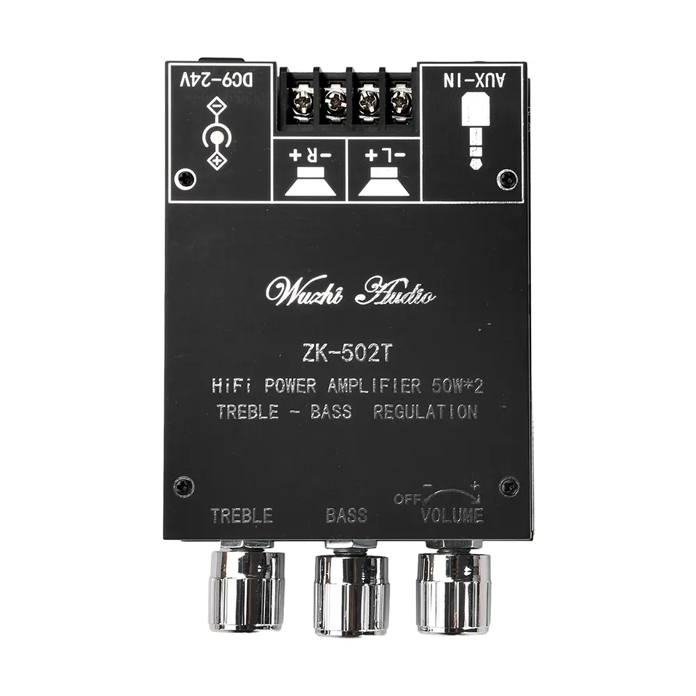 Original Wuzhi Audio ZK-502T Bluetooth Amplifier Board 50W+50W Audio Amplifier Dual-Channel Stereo Audio Amplifier Board Module TPA3116D2