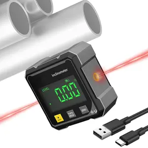 Radiant Magnetic Digital Angle Finder, 360° Dual Laser Guide Angle Meter, Rechargeable Precision Measuring Tool for Woodworking, Construction & Machinery