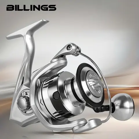 Billings WK 1000-7000 Series Spinning Reel, 5.2:1 Gear Ratio, 12 kg/26 lb Max Drag, Metal Line Cup and Handle, Durable Metal Fishing Reel for Freshwater and Saltwater Fishing, Fishing Accessories Tackle and Equipment, Fishing Stuff
