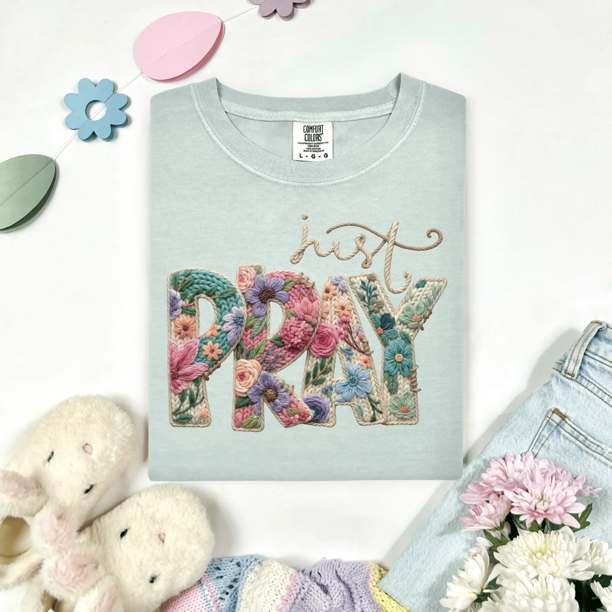 Just Pray Graphic T-shirt Casual Style