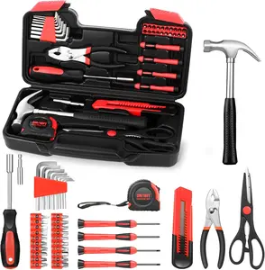 39-Piece Comprehensive Household Hardware Kit - Durable Carbon Steel Manual Toolkit for DIY Projects and Home Repairs - Ideal for Handymen and Homeowners
