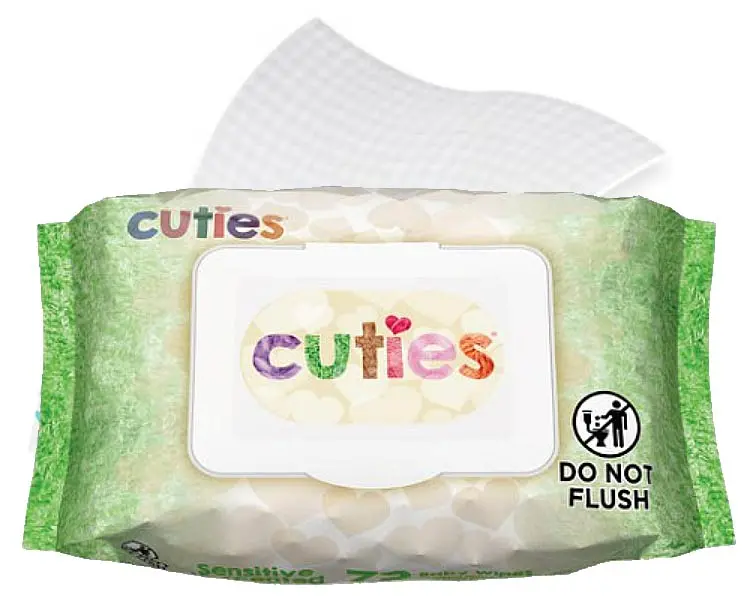 CUTIES BABY Toddler Diaper Wipes - Hypoallergenic Unscented Sensitive Wet Wipes with Flip Top Lid for Room Use, HOPE BABY Brand, Baby Essential Basket