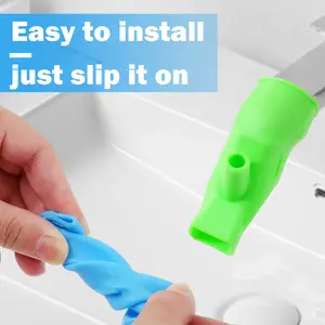 6 Counts Faucet Extender, Silicone Water Tap Extender for Kids Toddlers Hand Washing, Faucet Cover Spout for Kitchen Bath Sink, Random Color and so on Cute Blue