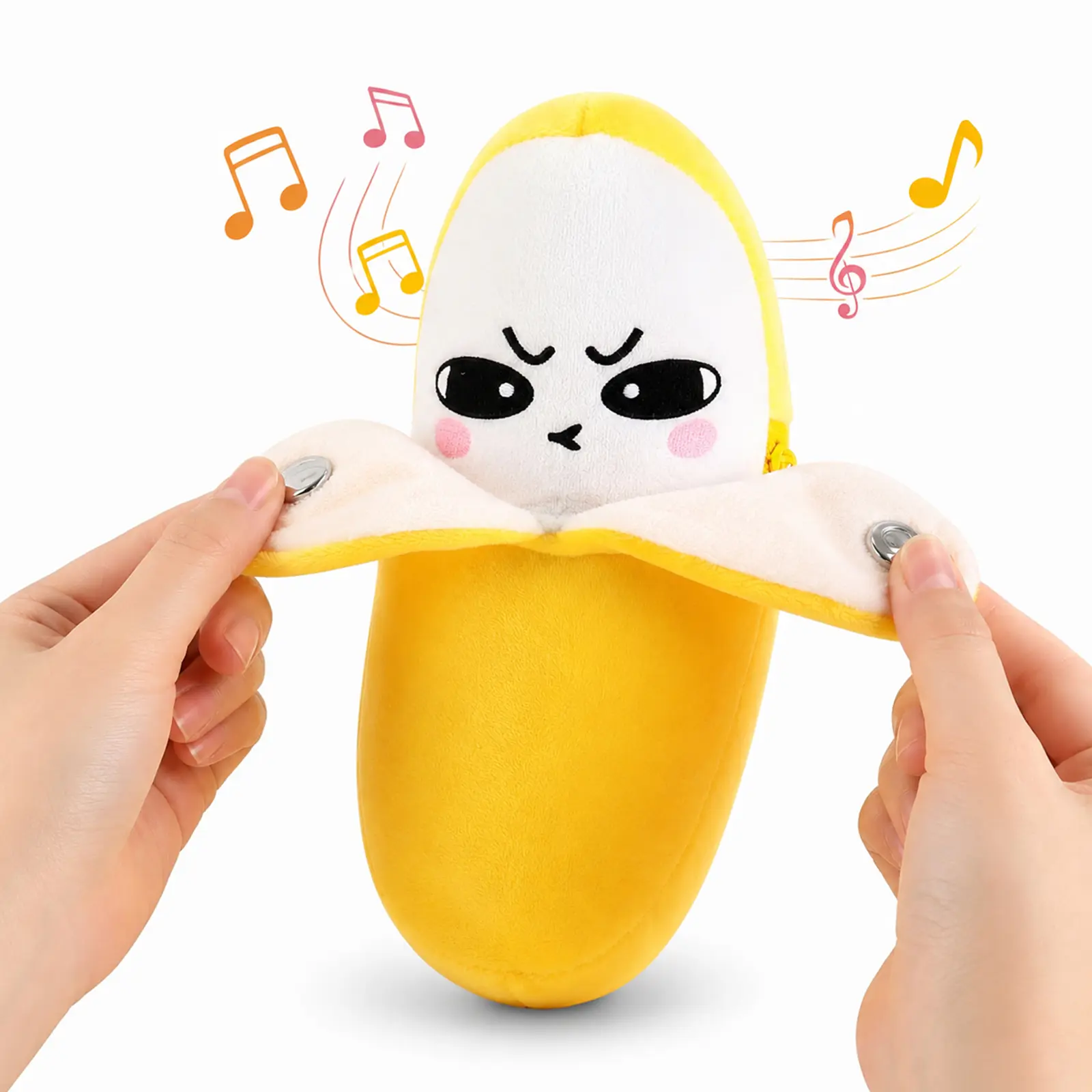Touch-Sensor Interactive Banana Stuffed Toy - Plush Fabric, Playful Shape, Music Sounds, Sensory Products for Parent-Child Interaction, Christmas Birthday Gifts (Toys & Hobbies)