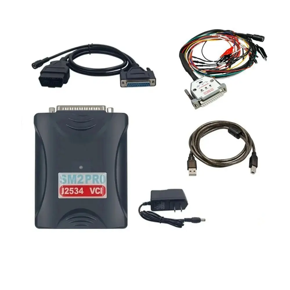 SM2 PRO J2534 VCI ECU Programmer - Compact Essential Emissions Tool, OEM-Level SAE-Compliant Car Diagnostic Scanner, PC Connection-Capable, Windows-Compatible, V2.21.32 Firmware for PCM Coding & Programming, Supports J1850