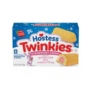 Hostess Twinkies Strawberry Creme Limited Edition Sponge Cake with Creamy Filling 8 Individually Wrapped Cakes