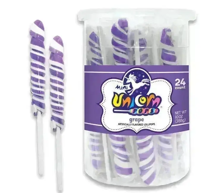 Unicorn Pops Twist Suckers - Lavender: 24-Piece Jar