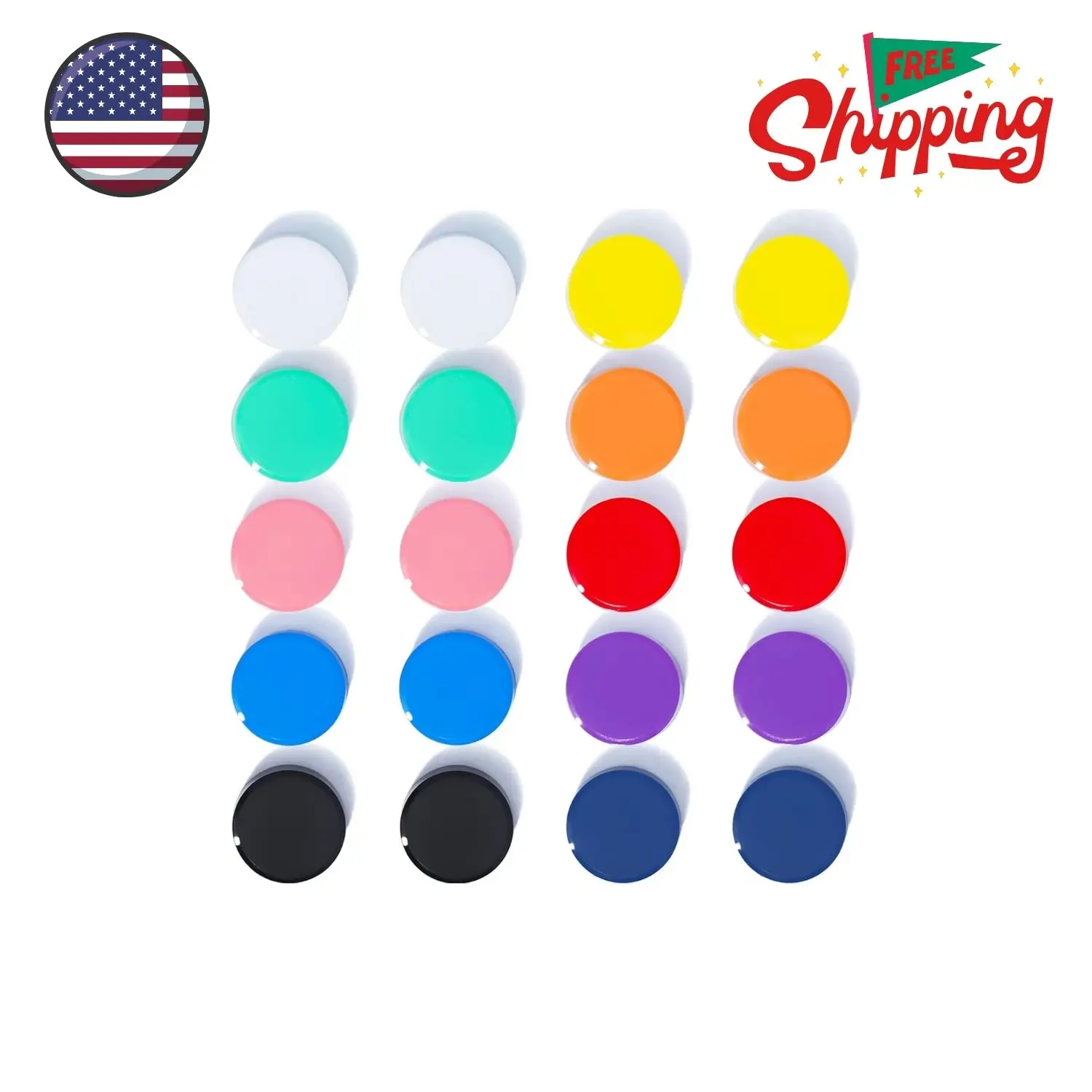 Fridge Magnets - 20 Pack 10 Colors  Small Strong Heavy Duty Refrigerator Magnets