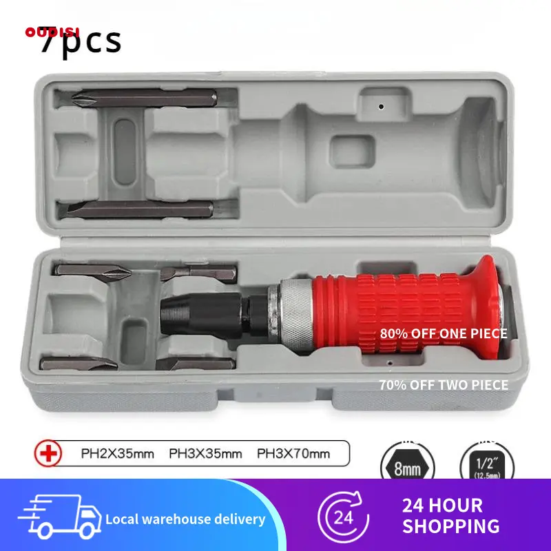 OUDISI 1/2 in Manual Impact Screwdriver with Handle - Manual Type Power Tool Accessory for DIY Enthusiasts, Home Repair, Engine Maintenance