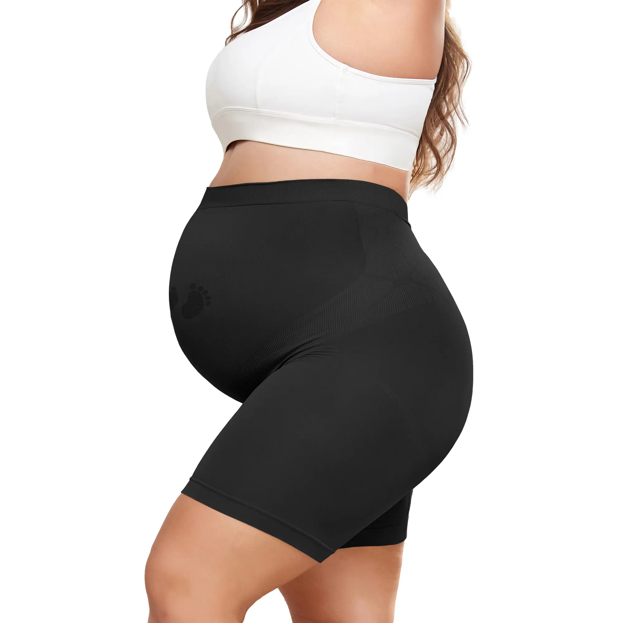 Plus Size Maternity Shapewear for Under Dresses Over Belly Pregnancy Underwear Mid-Thigh High Waist Shorts Panties for Baby Shower