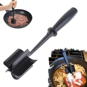 Handheld Meat Chopper Meat Shredder Heat Resistant Meat Masher Smasher Tool for Grinding Ground Beef Turkey Burger Making Mashing Food Versatile Kitchen Gadget Durable Non Stick Cookware Essential for Home Kitchen Cooking and Food Preparation