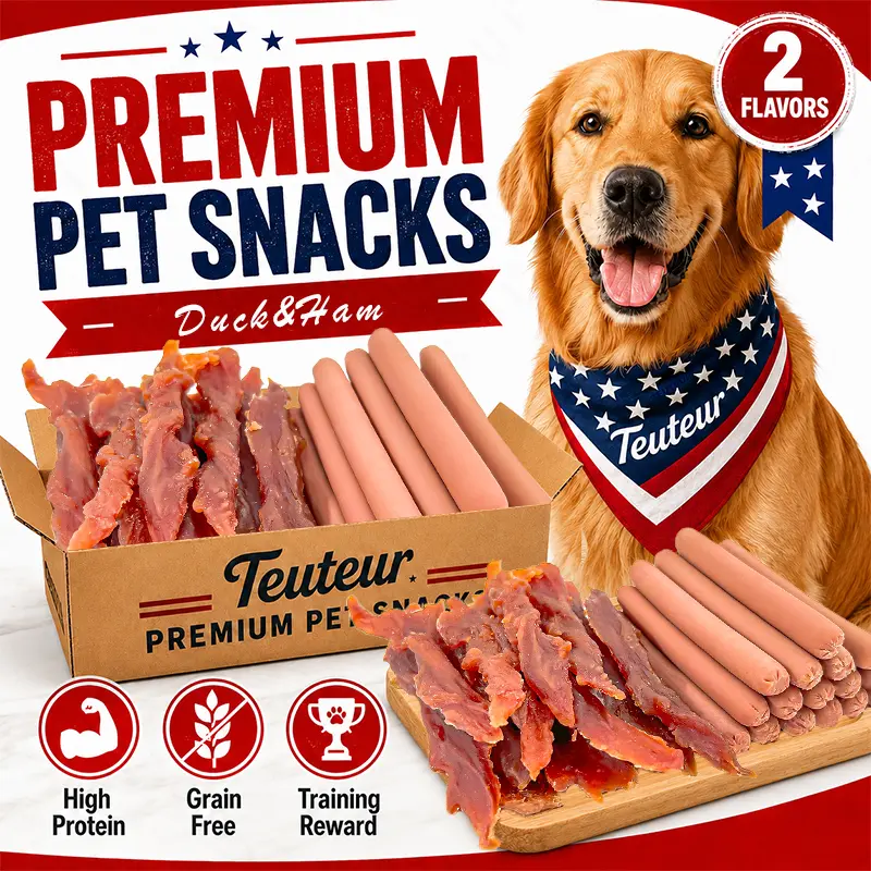 Dog Treats Variety Pack for Small Dogs, Duck Jerky, Chicken, Beef and Salmon Flavor Meat Snacks, Ham Sausage Bites and Chew Sticks, Air-Dried Training Rewards for Puppies, Adult and Senior Dogs, Everyday Pet Snack Gift Bag, Mixed Meat Snack Pack