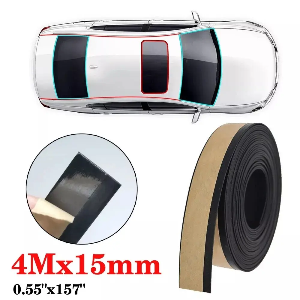 Car Window Edge Silicone Rubber Seal Strip Trim - 13FT Universal Black Weatherstrip Protector, Car Accessories Interior & Exterior, Fits Front/Rear/Side Windows, 1.5*400cm/0.55*157"