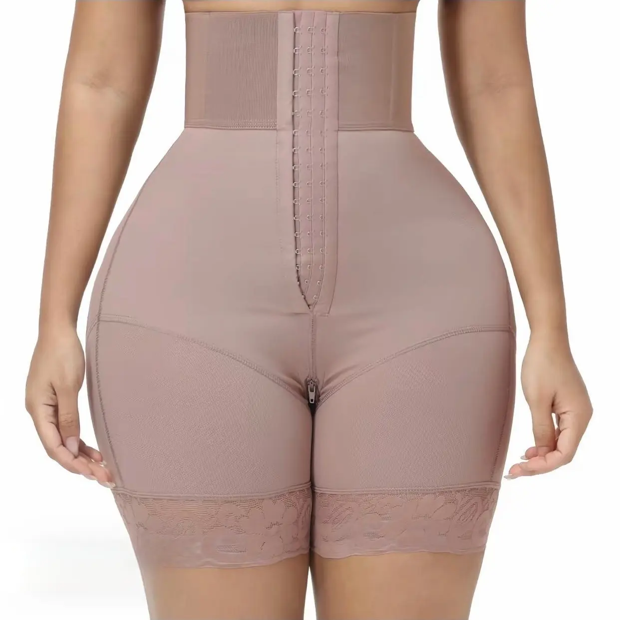 Women's High-Waisted Stretchy Control Shapewear Shorts - Tummy-Control, Butt-Lifting Fit, Lace Design for Daily Wear Underwear Garment, Control Shapewear Bodysuit