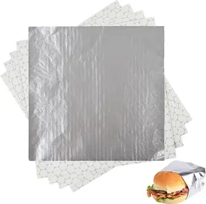 50 Pack Premium Insulated Foil Sandwich Wrap Sheets, 12"x12" Pre-Cut Foil Paper Disposable