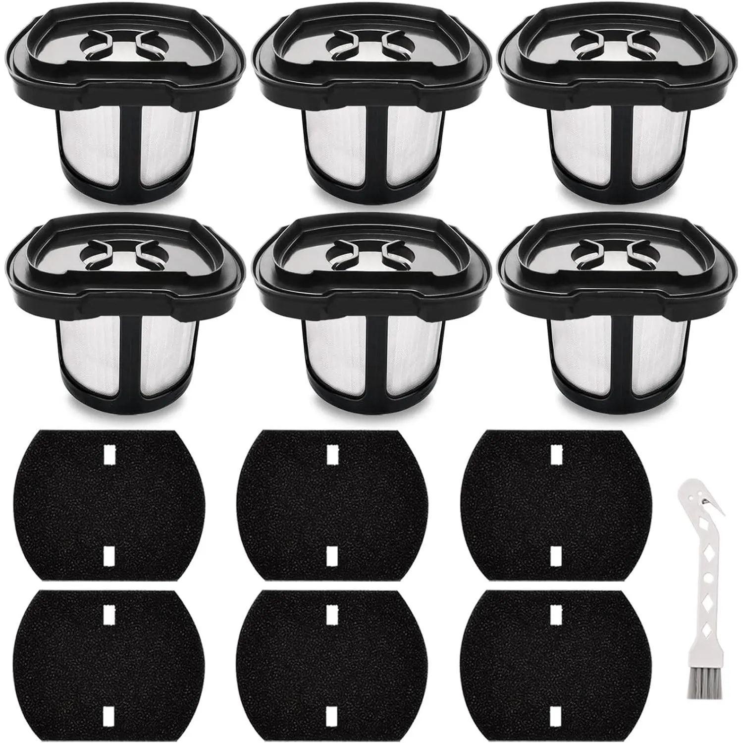 2284w Vacuum Filter Replacement for Bissell  Eraser Hand Vacuum 2284W, 2390A, 2390, 2389, 2579, Part # 1614212, 1614203, 1614204, 6 Vacuum Filters, 6  Filters