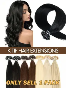 Women's Pre-Bonded K-Tip Hair Extensions, Real Hair Extensions, Remy Human Hair, Straight, 50pcs, K Tip, Keratin Tip Hot Fusion Human Hair Extensions/Blonde/Black/Brown/Invisible Hair Extensions