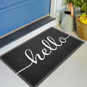 Outdoor Mat Front Door Mat Welcome Mats Low Pile Doormat Entrance Non-Slip High Traffic Area Easy Clean Rubber Backed Entry Mats Hello Doormats for Garage Yard Patio Kitchen Indoor,18"x30"