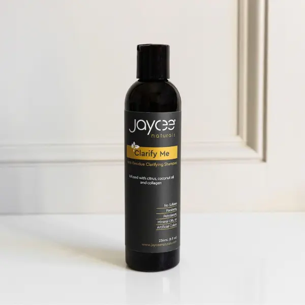 Jaycee Naturals Clarify Me Anti-Residue Clarifying Shampoo Infused with Citrus, Coconut Oil, and Collagen to Remove Buildup and Purify the Scalp for All Hair Types, 8 ounces