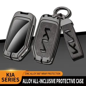 Zinc Alloy Leather Car Remote Key Case Cover Car Key Protector for Kia Sportage For Kia Ray Sorento Soul Telluride Cerato 2020 K5 K8 2022 Accessories