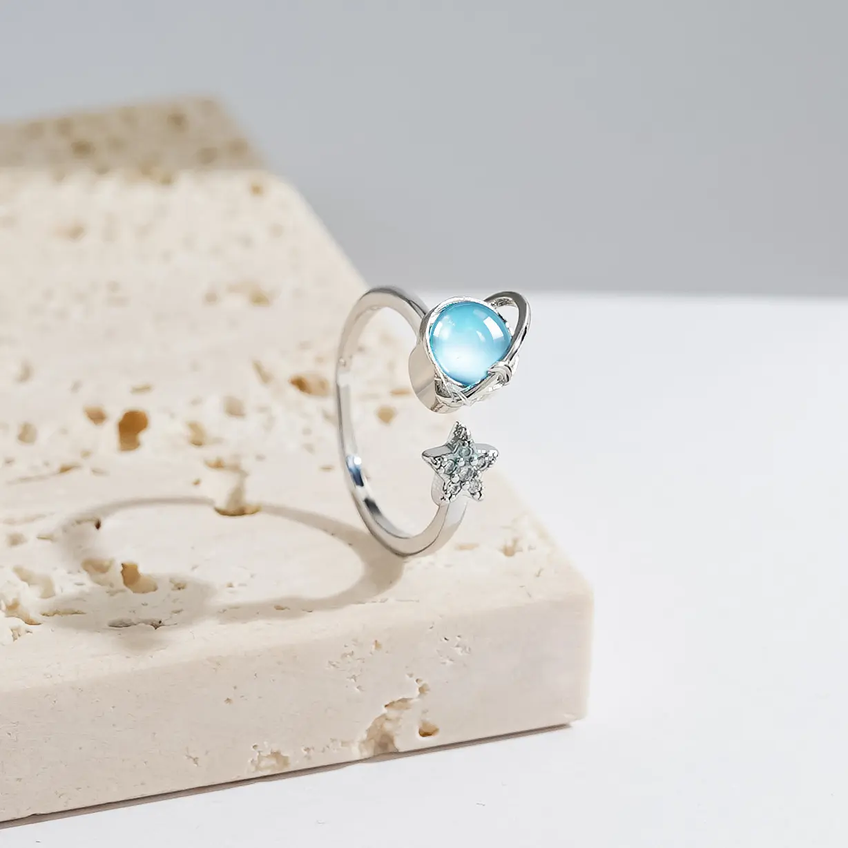 Adjustable Planet Anxiety Rings for Daughter Fidget Ring for Anxiety Relief Moon Star Spinner Ring Stress Relief Spinning Rings for Teen Girls Jewelry Birthday Gift for Women with a Gift Card Summervibes