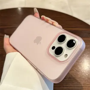 Soft Matte Candy Transparent Phone Case For iPhone 16 15 14 Pro Max Plus 13 Shockproof Silicone Bumper Cover